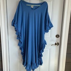 Blue High Low Ruffle Dress